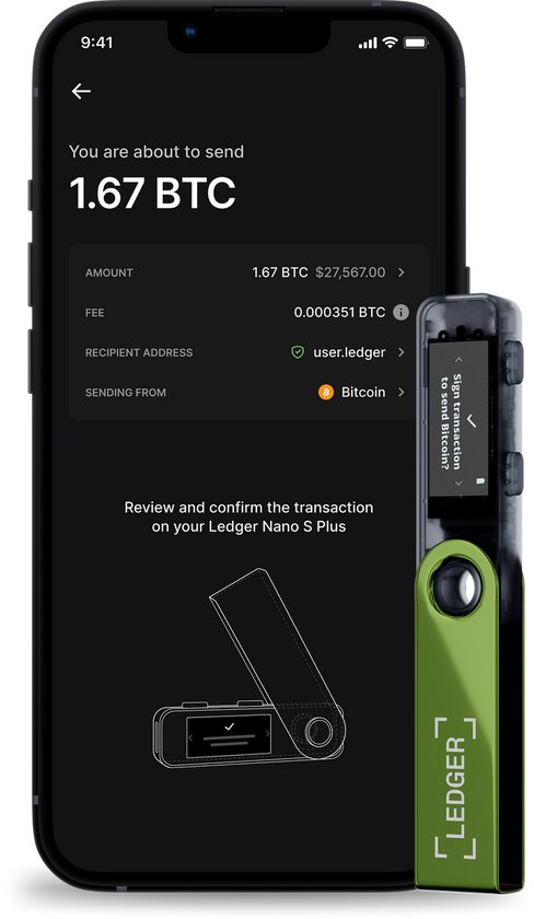 Ledger Nano S Plus – Crypto Hardware Wallet met USB-C – Voor Bitcoin, Ethereum, Solana & NFT’s – Beheer 1000+ Coins - Oxidate Green