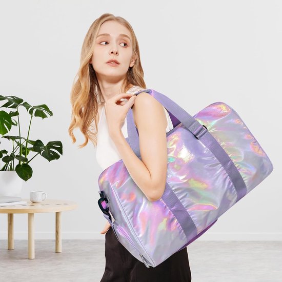 Sporttas voor Meisjes - Waterdichte Reistas voor Dames - Praktische Sporttas met Ruime Inhoud - Ideaal voor Gym, School of Dagelijks Gebruik - Paars — afbeelding 3