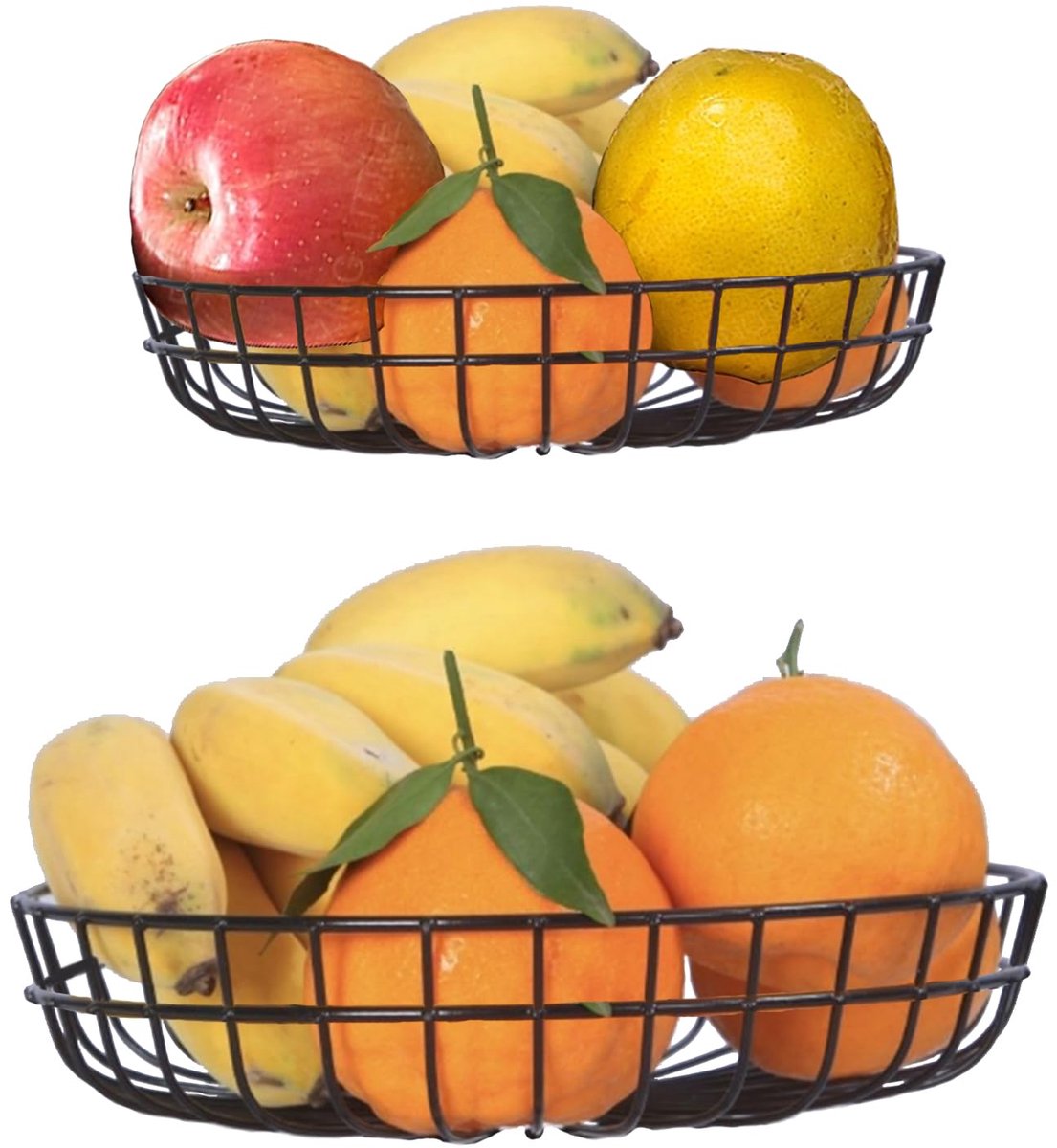 Ibenzoa® Stapelbare Metalen Fruit- en Broodmanden Set van 2 met Modern Design