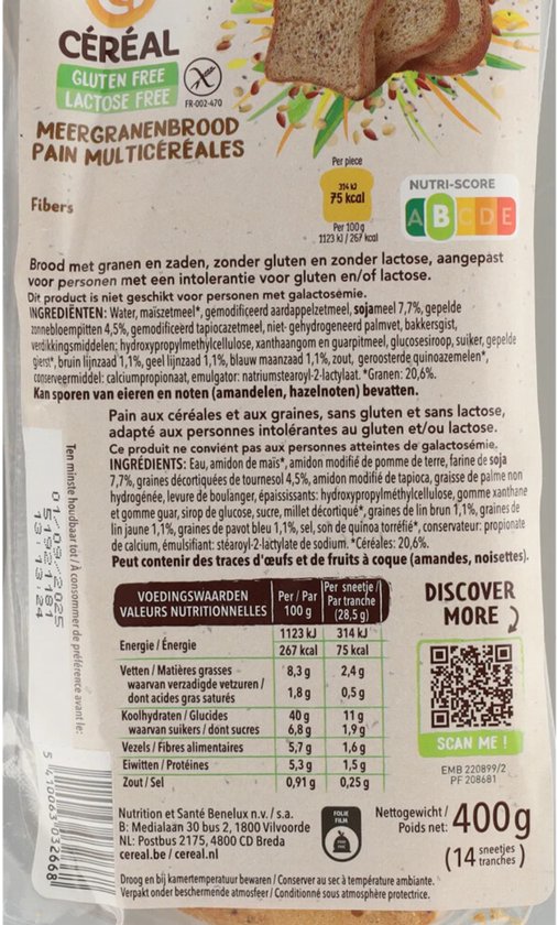 Céréal Meergranen Brood - 6 x 400 gr - Voordeelverpakking