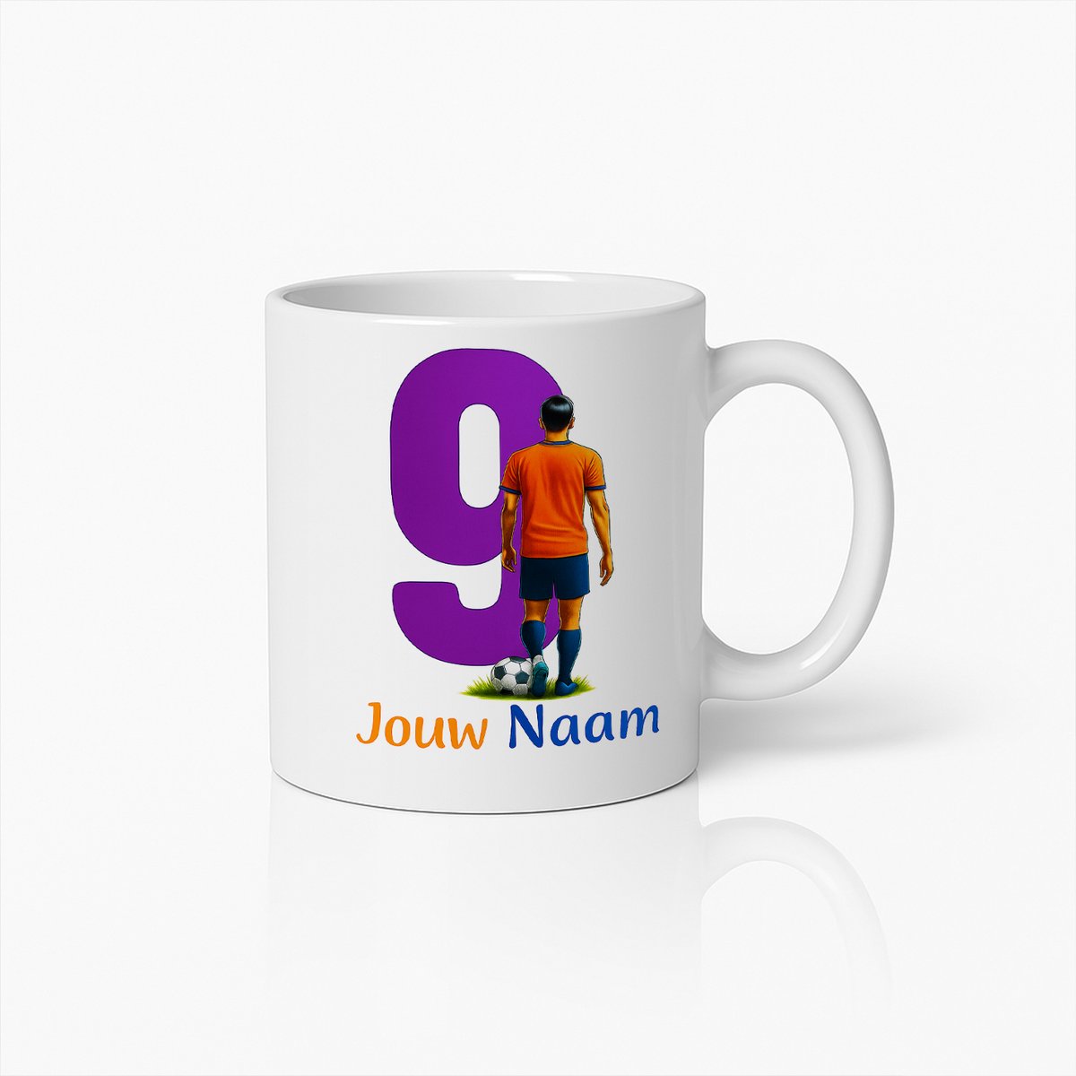 Gepersonaliseerde Voetbal Mok – Eigen Naam & Rugnummer – Perfect Cadeau voor Voetbalfans