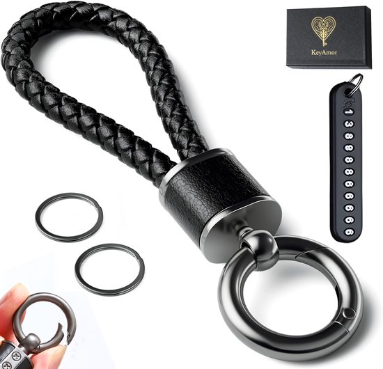 Porte-clés de Luxe en cuir et métal pour Adultes - Porte-clés de voiture - Porte-clés - Porte-clés - Pendentif pour femmes, hommes, femmes - Clé de voiture - Accessoires de vêtements pour bébé de voiture Emballage cadeau