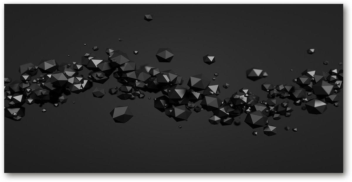 Tulup Glasschilderij - Foto In Glas 3D-Abstractie - 100 cm x 50 cm - Schwarz Glas Schilderij - Foto Glas - Moderne Glaspanelen - Glas Foto - Glasdecoratie voor de Slaapkamer