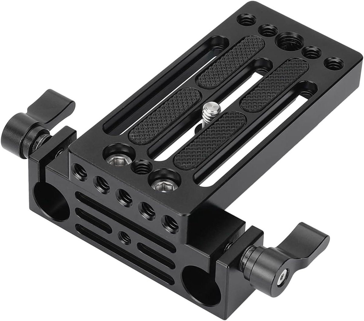 Allecto Premium - Camera Baseplate met 1/4'' Mounting Bolts en 15mm Rod Clamp - 3036 - Stabiele bevestiging voor camera op statief