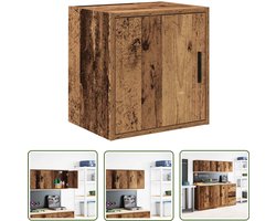 vidaXL Houten Kast - Garage Opslag - Garage wandkast bewerkt hout oud hout - Muurplank - Gereedschapsopstelling - Tool Organizer