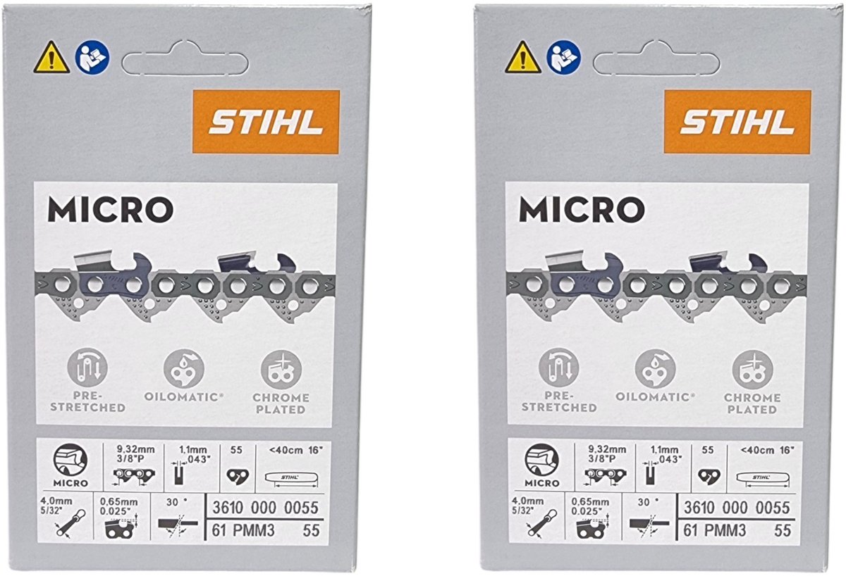 STIHL Picco Micro Mini 3 zaagketting 40 cm 3/8" P 1,1 mm 55 TG 2 stuks ( 2x 36100000055 )