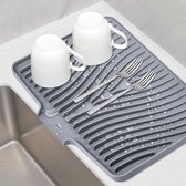 Tapis Absorbant Pour Robinet De Cuisine - Anti-éclaboussures, Microfibre, 15x5,1 Pouces - Gris
