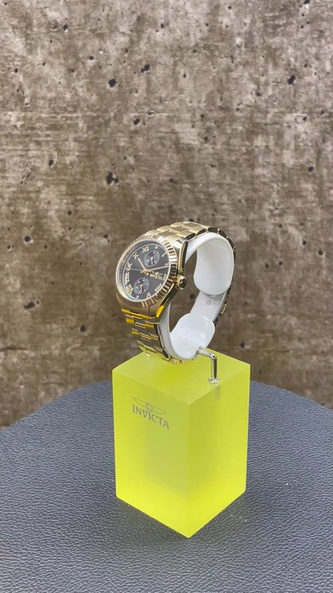 Invicta Specialty 47443 Dames Horloge - Waterdicht - Analoog - Quartz Uurwerk - Roestvrij Staal met zwarte Wijzerplaat - 36mm
