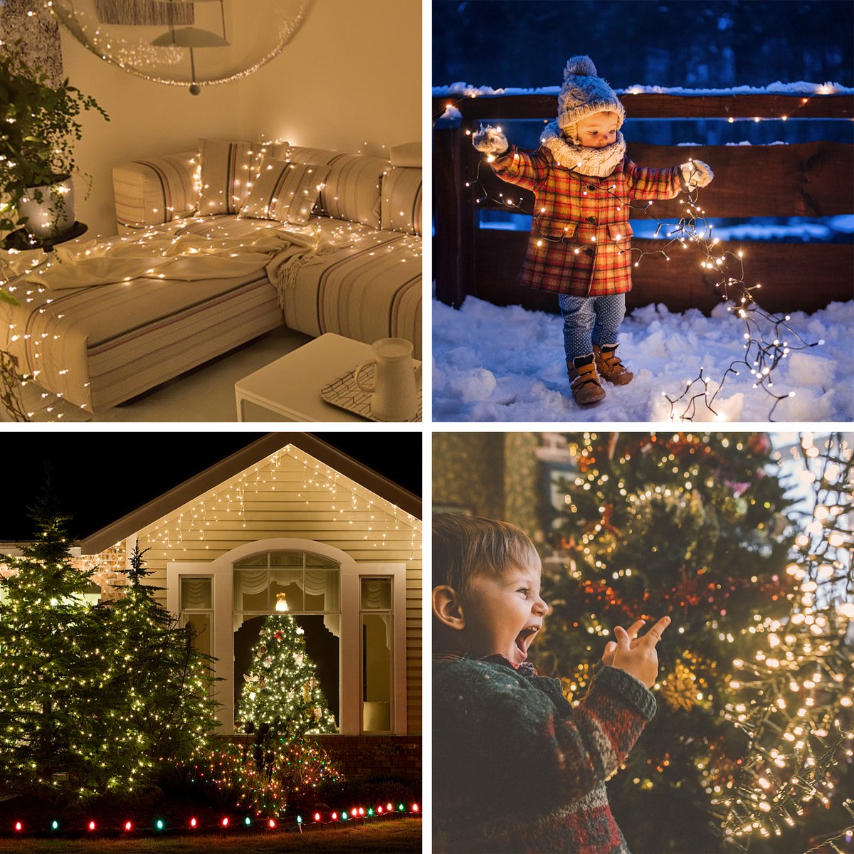 Aigostar LED lichtsnoer - Kerstverlichting - 250 LED - 10 meter - IP44 - Kerstboomverlichting - Voor binnen en buiten - warm wit – foto 6