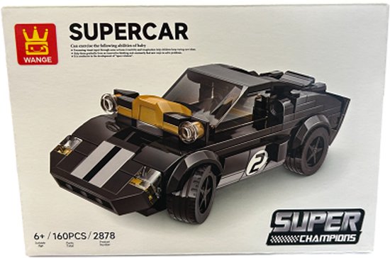 Wange supercar 2878 - raceauto - 160 pcs - 6+