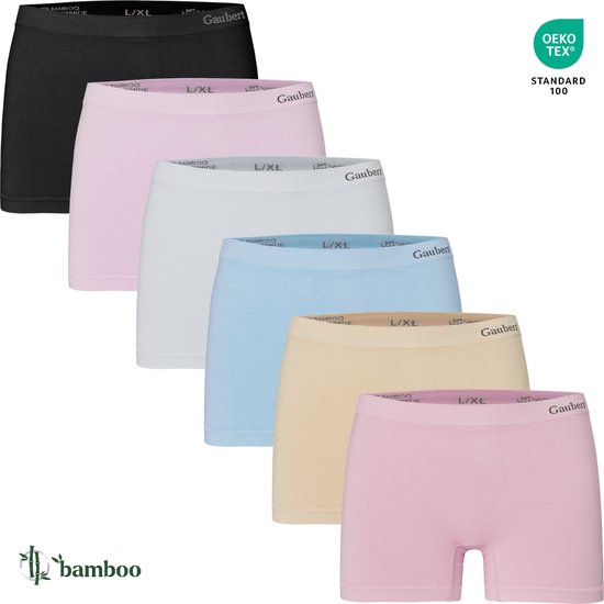 Lot de 6 Sous-vêtements sans Shorts en Bamboe pour femme - Boxers - Taille S/M - 3103 - Mix
