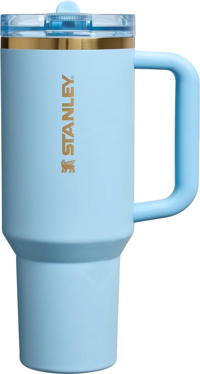 Stanley Quencher ProTour Flip Straw Tumbler - Messi Blue Striker - Lichtblauw - Goud - 1.2L - RVS - Stanley Cup met Rietje en Handvat - Thermosbeker - Thermosfles - Beker - Drinkbeker - Drinkfles - Fles - Koffiebeker To Go - Mug - Waterfles