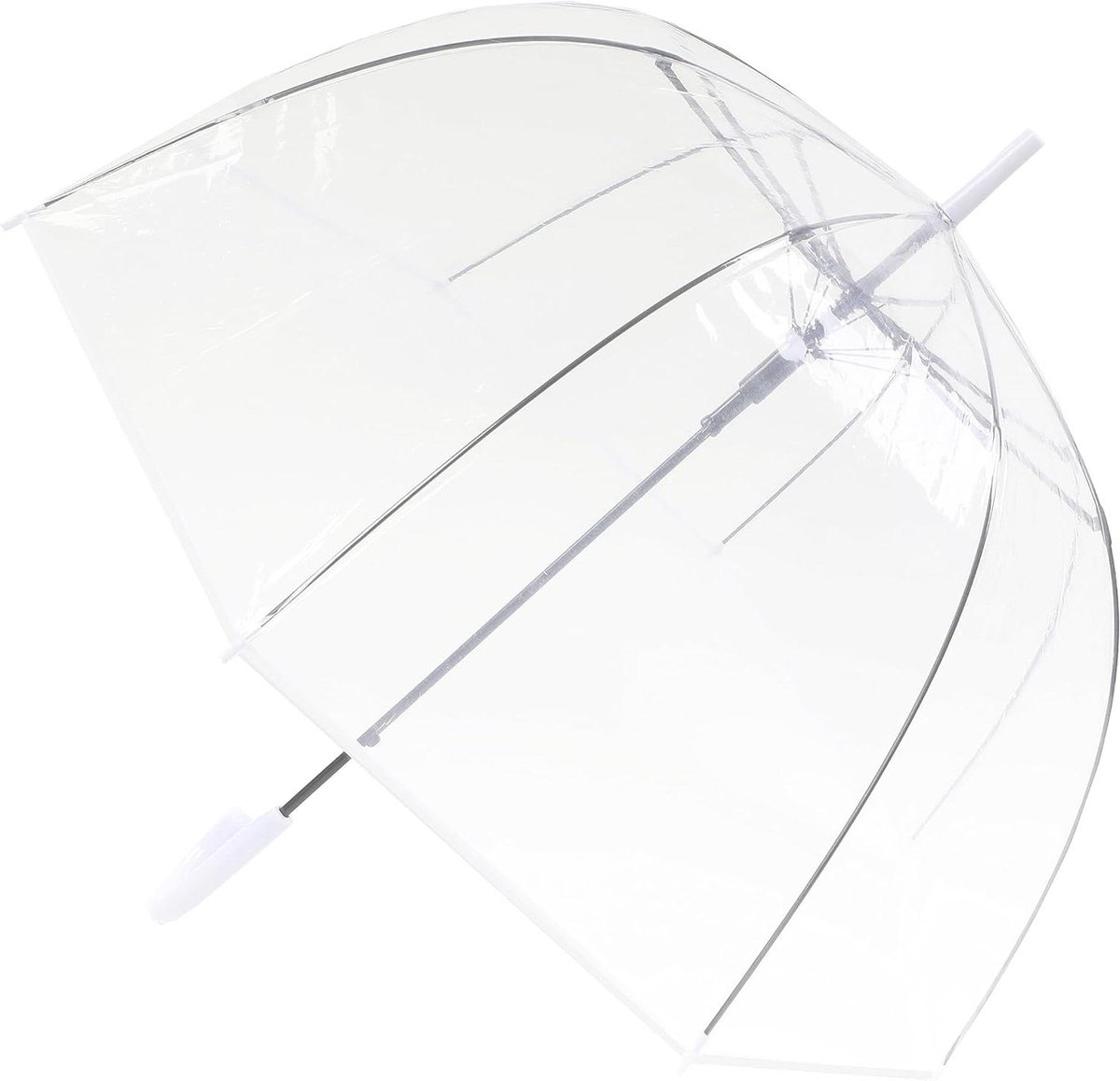 ByShane - Transparante bubbelparaplu met gebogen handvat en robuust kunststof - 8 ribben - automatisch openen - regenbescherming - stijlvol design