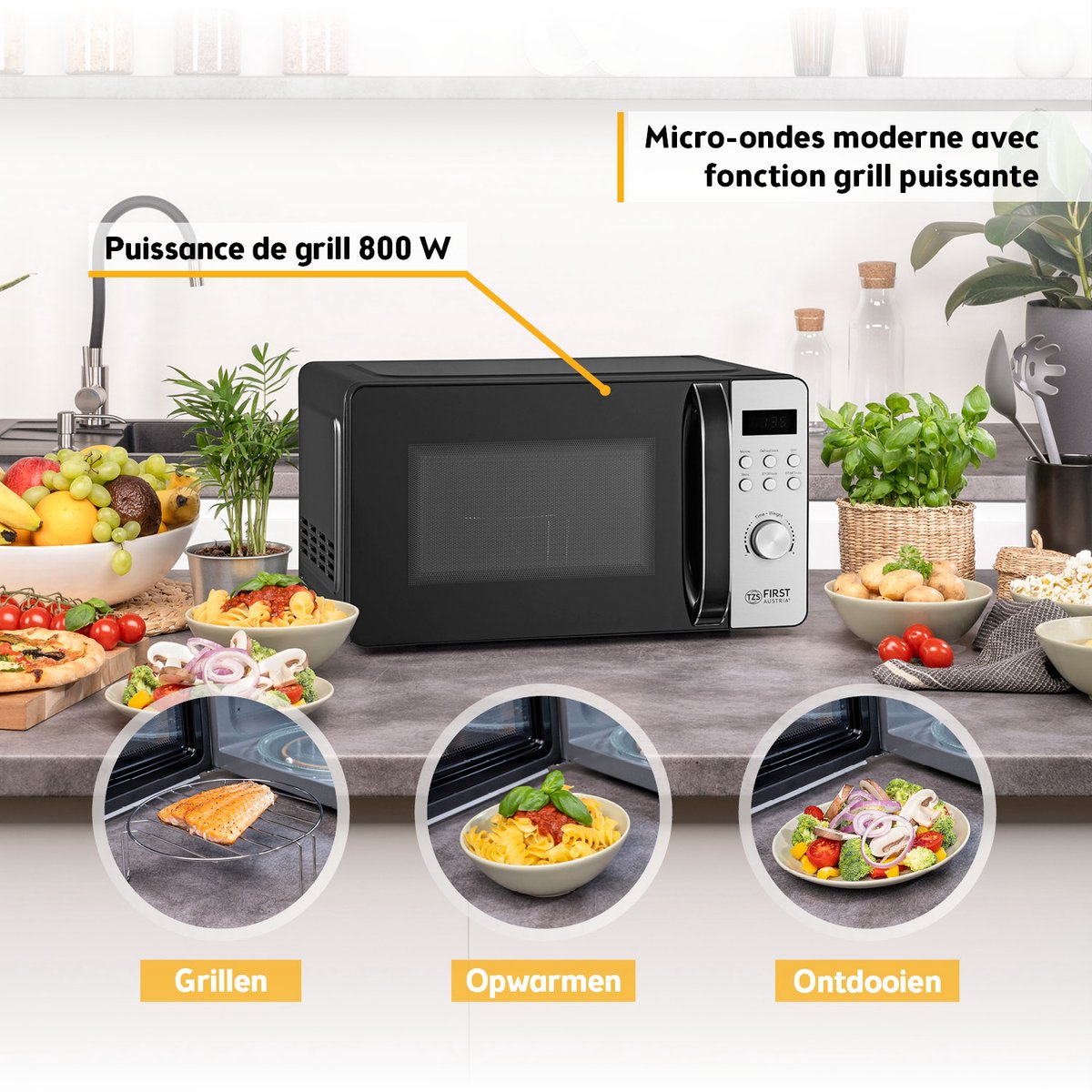 TZS First Austria Magnetron met Grill - 700W/800W thumbnail 5