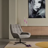 Draaifauteuil Vrijhoeve - Stof - Grijs - 73x88x82 cm (BxHxD)