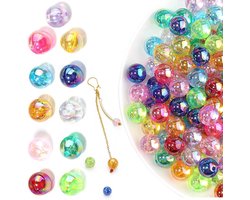 Allecto Plus - 400 acrylkralen van 10 mm voor sieraden maken en knutselen - Grote kleurrijke ronde kralen
