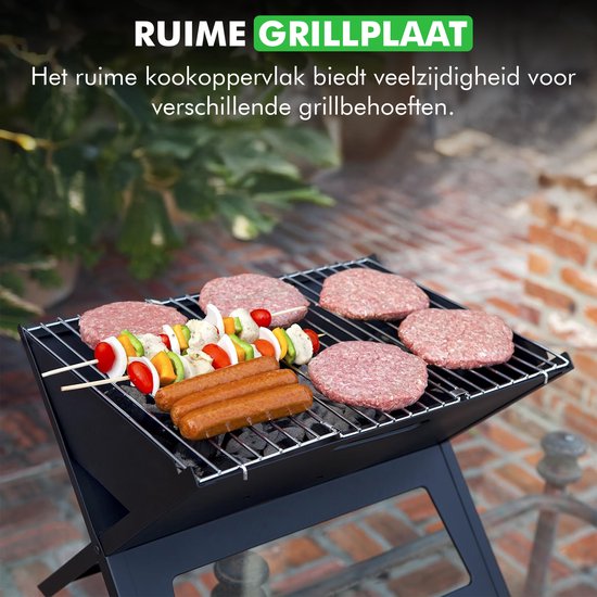 Travelhawk Houtskool BBQ - Barbecue Houtskool - Opvouwbaar - 44x32cm Grilloppervlak - Gelegeerd Staal - Zwart van Travelhawk — afbeelding 5