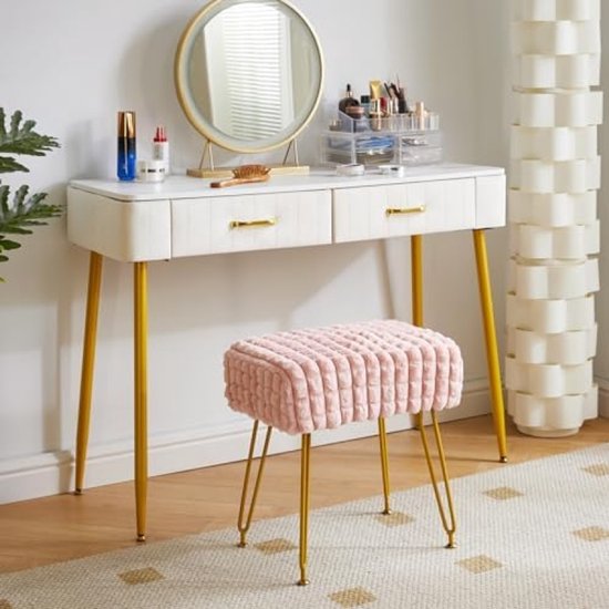 Kaptafel, make-up kaptafel met dimbare verlichte spiegel, lade, compartimenten, voor make-up kamer, slaapkamer kaptafel (roze zonder kruk L:80cm/31.5 Kaptafel, make-up kaptafel met dimbare verlichte spiegel, lade, compartimenten, voor make-up kamer, slaapkamer kaptafel (roze zonder kruk L:80cm/31.5