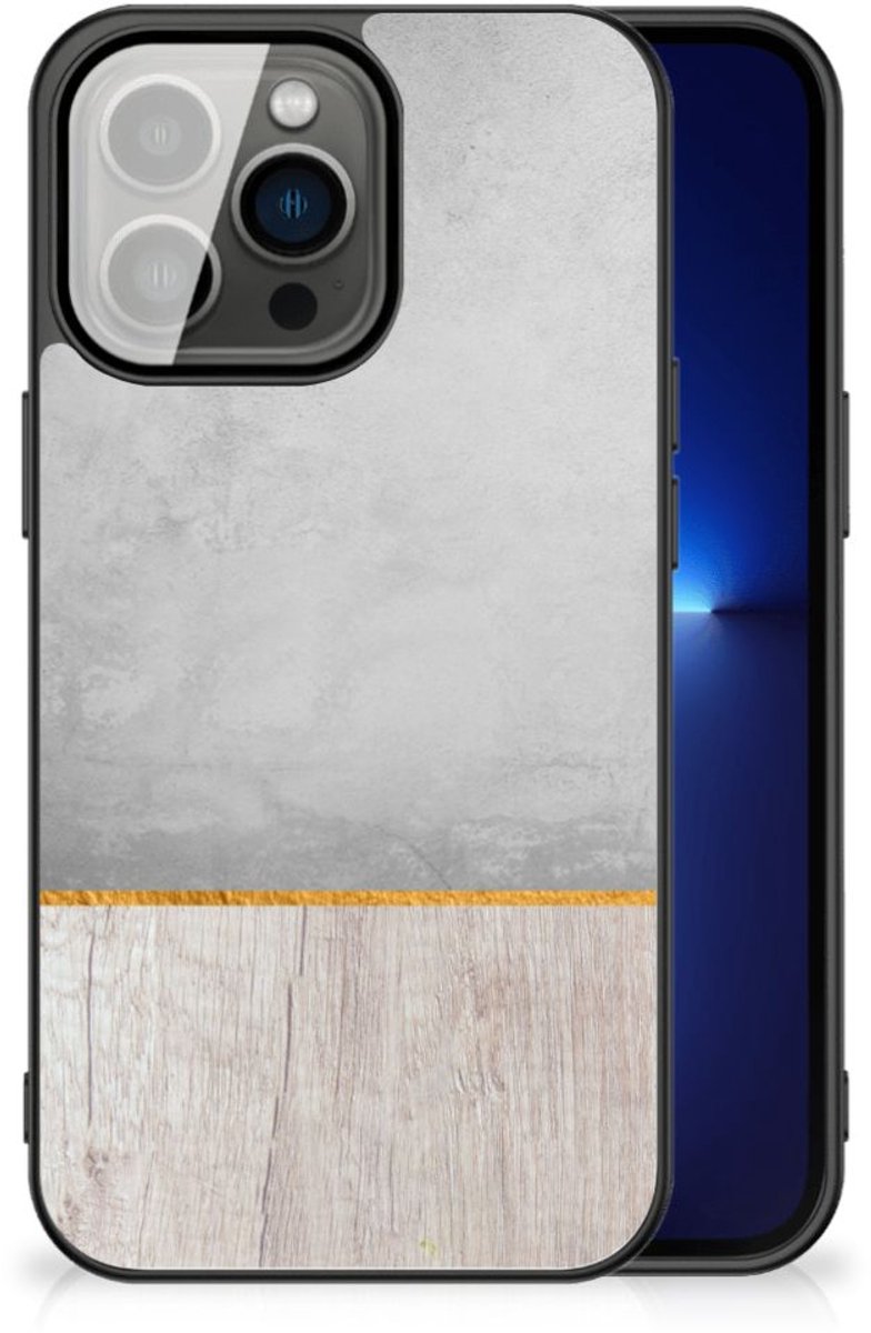 iPhone 13 Pro Houten Print Telefoonhoesje Wood Concrete