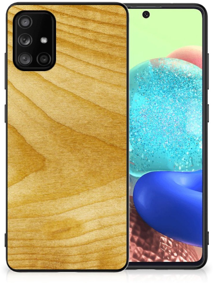 Samsung Galaxy A71 Houten Print Telefoonhoesje Licht Hout