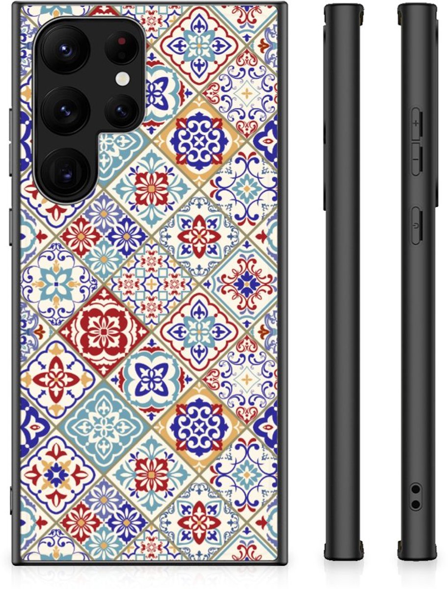 Samsung Galaxy S23 Ultra Marmeren Print Telefoonhoesje Tiles Color