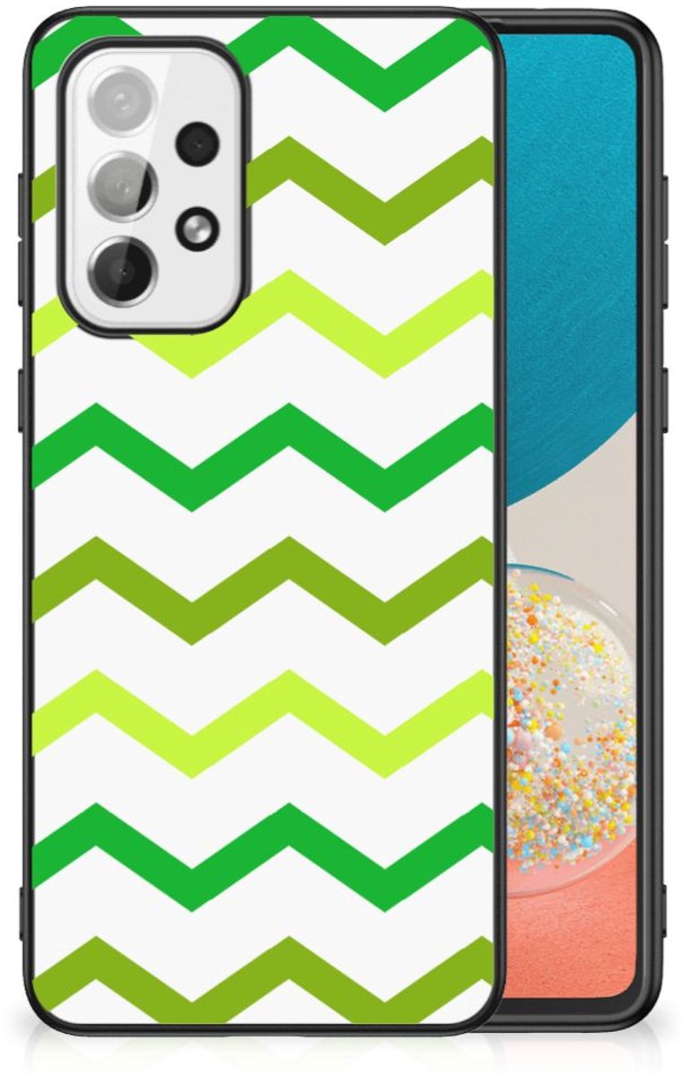 Back Cover voor Samsung Galaxy A73 Back Case Zigzag Groen