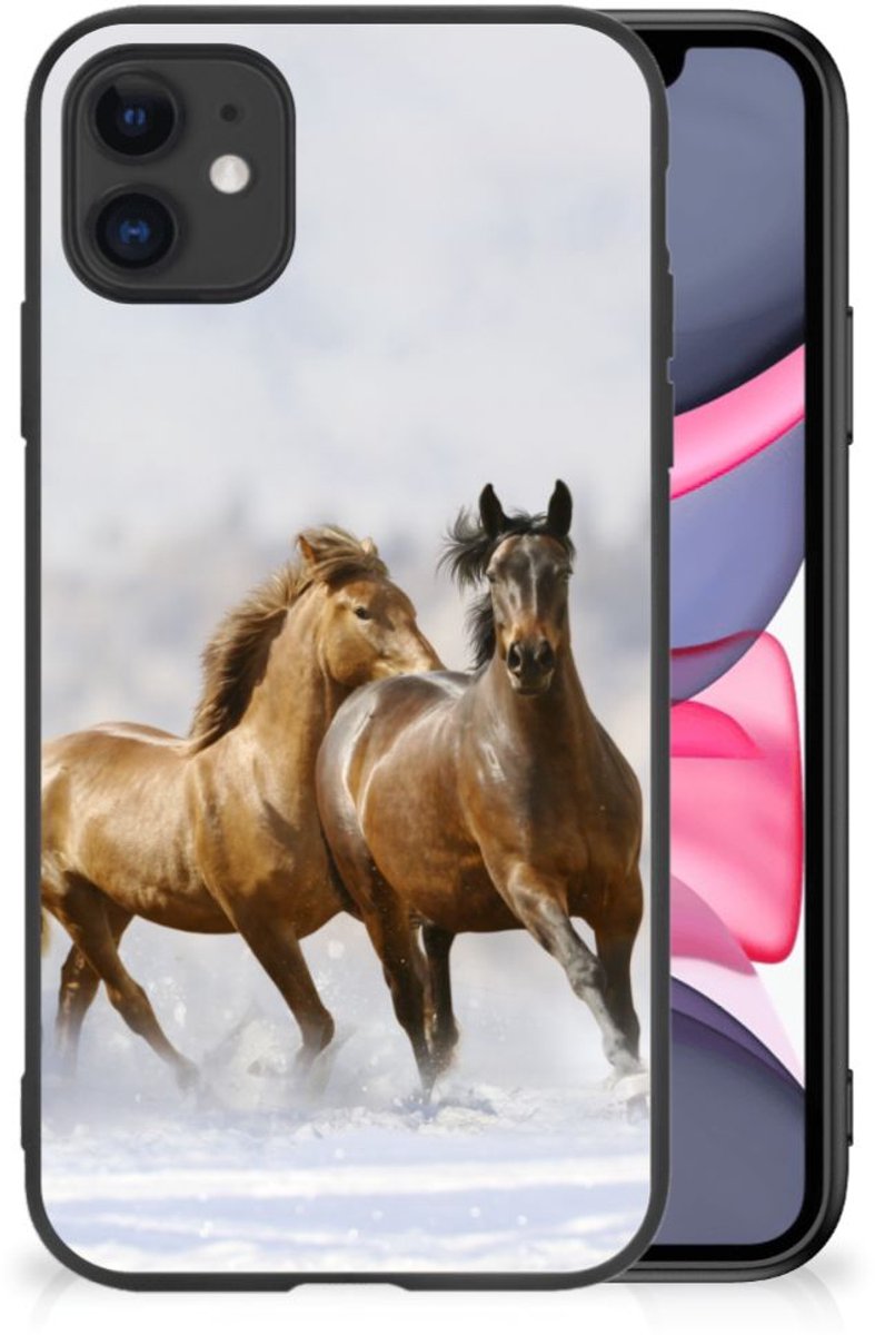 iPhone 11 Dierenprint Telefoonhoesje Paarden