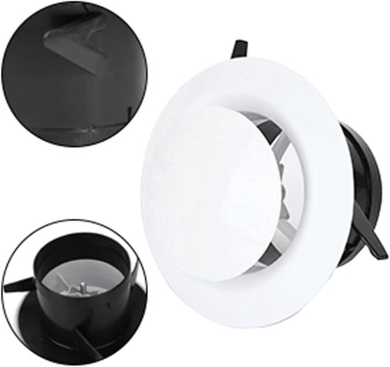 Repa Market Bordenventiel, 125 mm, verstelbaar rond ventilatierooster