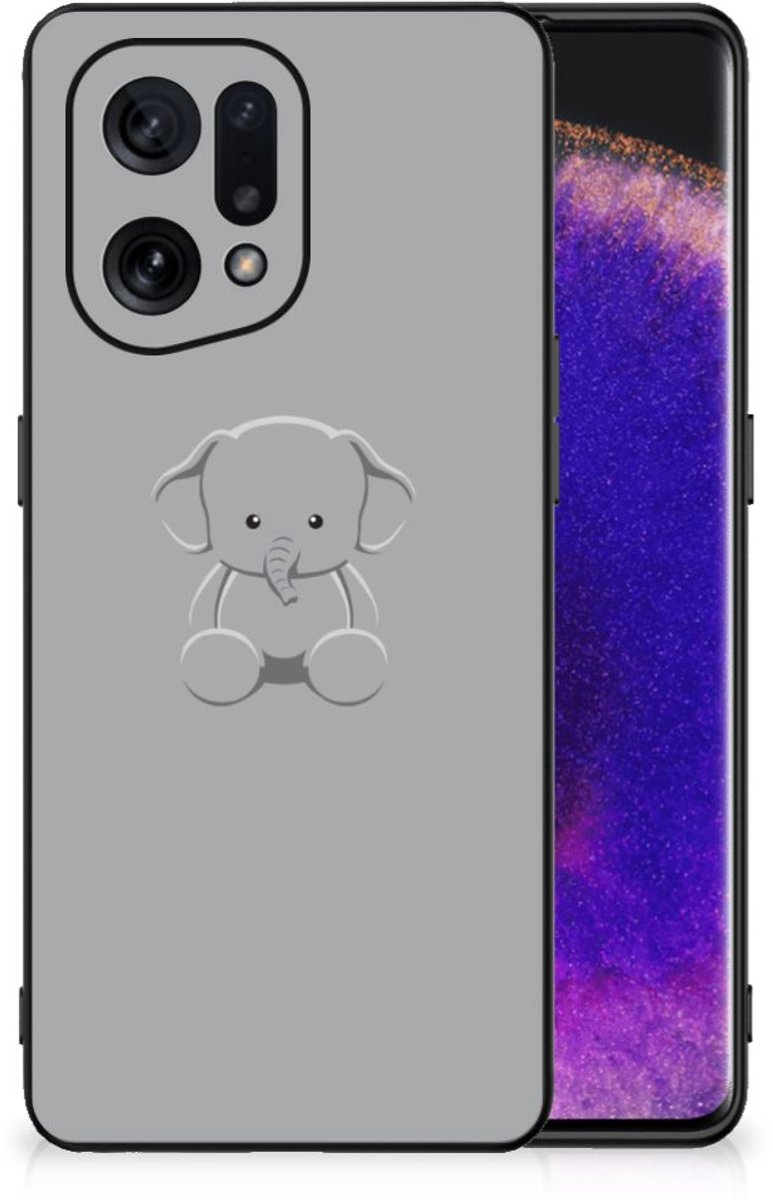 OPPO Find X5 Hoesje Grijs Baby Olifant