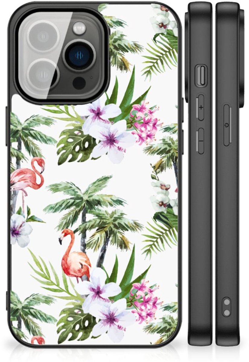 iPhone 13 Pro Dierenprint Telefoonhoesje Flamingo Palms