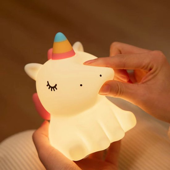 Nachtlampje Kind - LED Siliconen Nachtlamp - Draadloos & Oplaadbaar - Eenhoorn van Sitting Unicorn Silicone Lamp — afbeelding 5