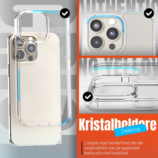 My Case iPhone 15 Pro Max Case Coque transparente résistante aux chocs