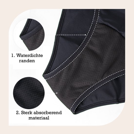 Maillot de Maillots de bain menstruel Solite avec nœuds - Bas de bikini menstruel - Slip de bain menstruel - Taille L