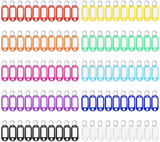 TsoLay 20 Stuks Draagbare Sleutelhangers Met Naamplaatje – Wit Kunststof & Metaal – 5 X 2,2 X 0,3 Cm – Voor Labels, Sleutels & Identificatie 4 miniatura