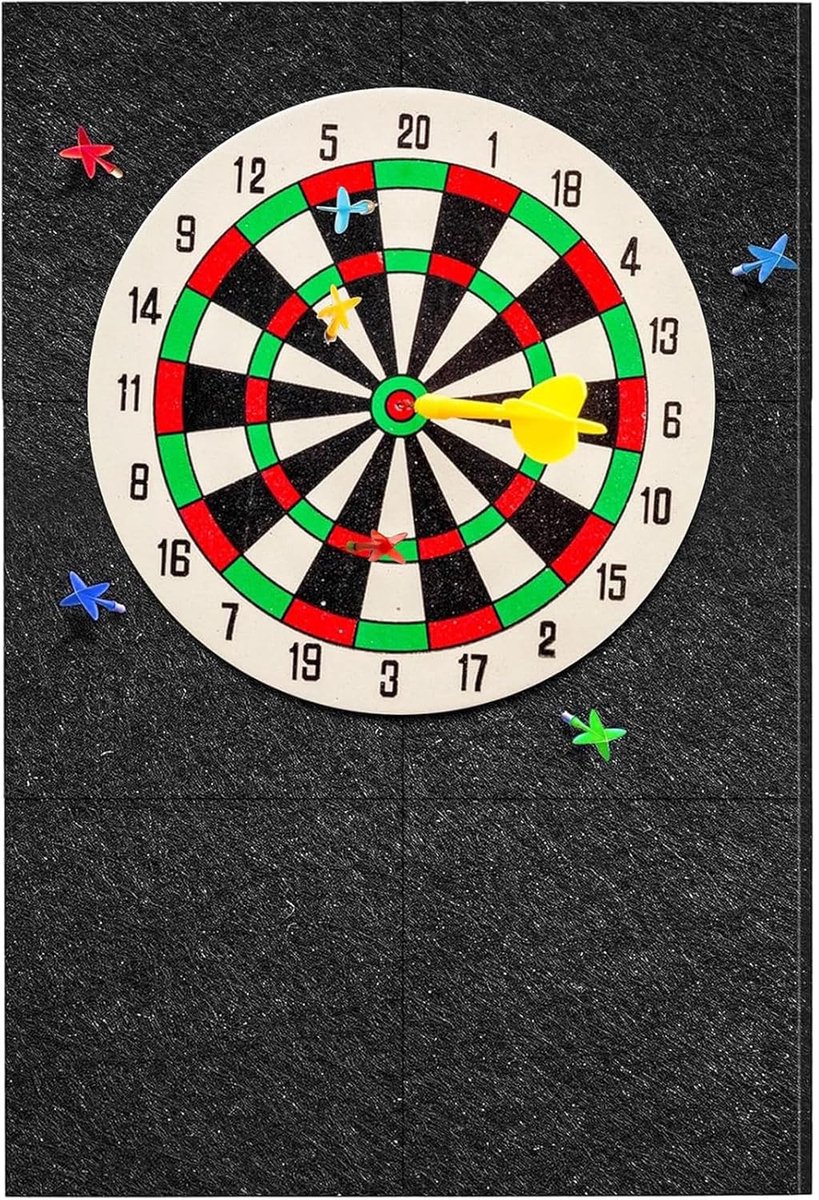 Dart-muurbescherming - set van 6 - zwart - vilt - 30 cm x 30 cm