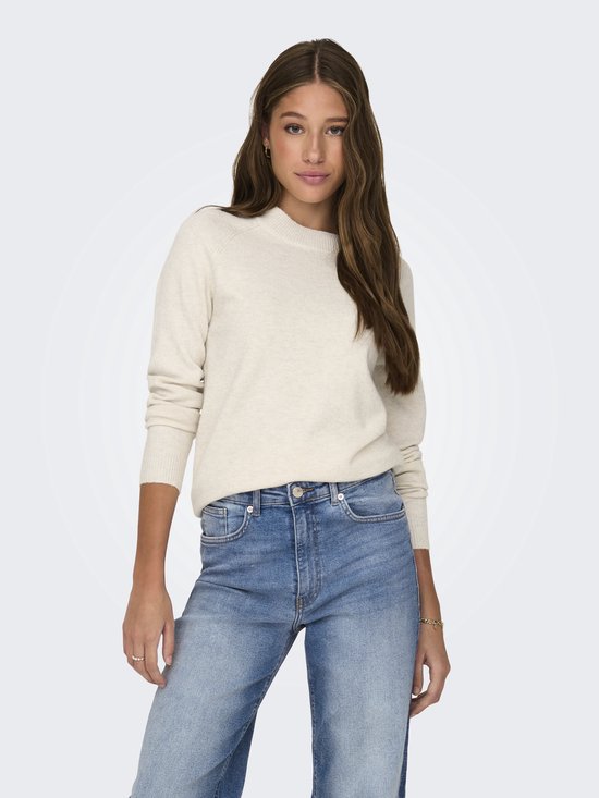 ONLY Women's ONLRICA Life Long Sleeve Pullover Knit Sweater – Cozy O-Neck Top With Ribbed Cuffs