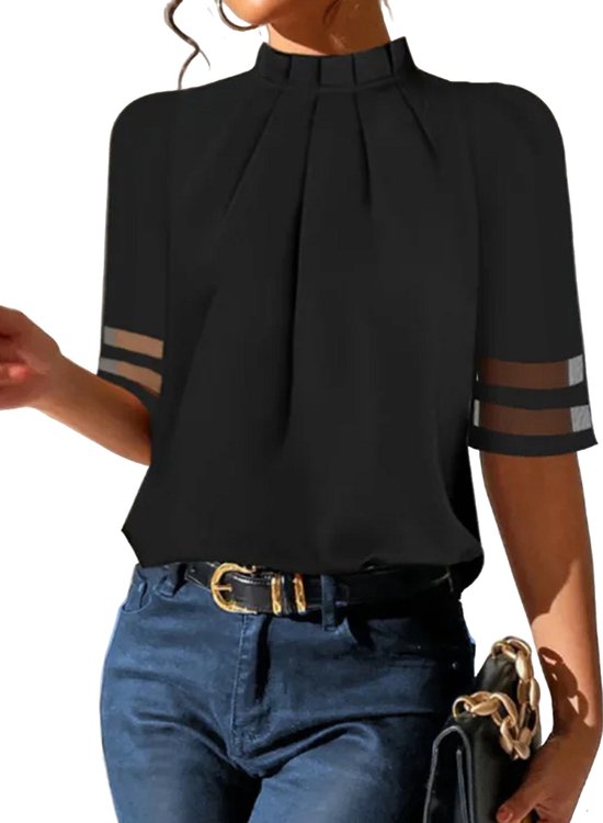 Chemise femme Business Zwart T-shirt Chemisier Transparent