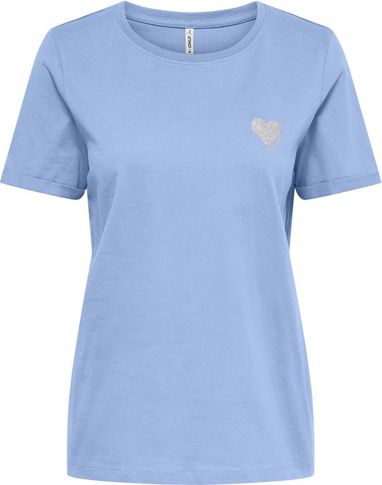 T-shirt Only Onlkita Life S/s Top Noos 15244714 Open Air/silver Glitter Femme Taille - S