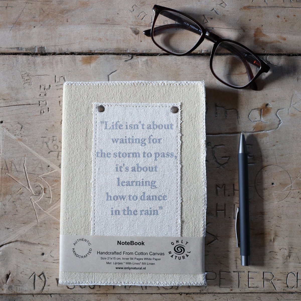 Only Natural Canvas Note Book ass 21x15cm