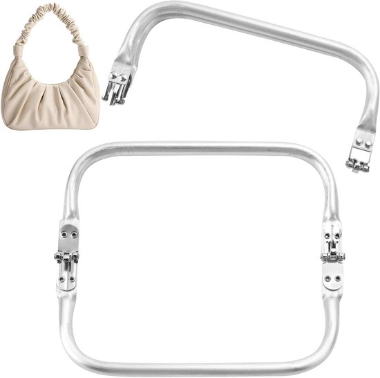 Fermoirs à crochet en aluminium (2 pièces) pour sacs - Accessoires de vêtements pour bébé pour sacs au crochet - Anses pour sacs à main - Sacs d' épaule et sacs de soirée - 200 x 90 mm
