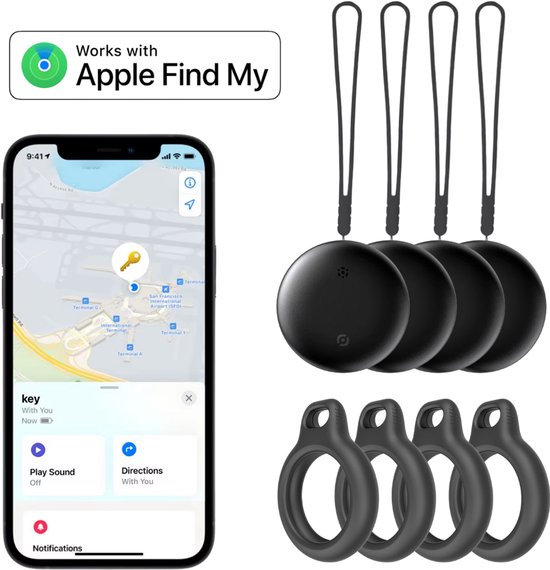 AUROPIKS GPS Tracker 4 stuks met Sleutelhangers - Tracker - Tracker ...