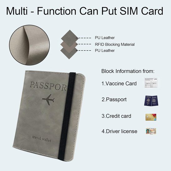 VULKIT Slim paspoorthoes, RFID/NFC-bescherming
