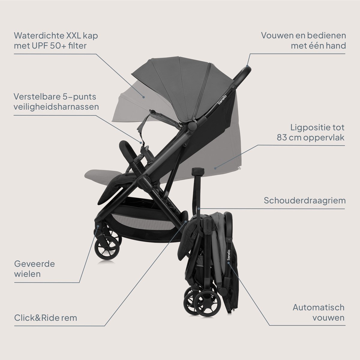 Lionelo Lionelo Julie Air Buggy - afbeelding 5