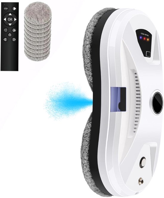 Robot Avec Télécommande Robot Nettoyeur Vitres Automatique - 5600 Pa - Télécommande - Lingettes Lavables - Nettoyage Intelligent Robot Lave Vitre Sans Fil