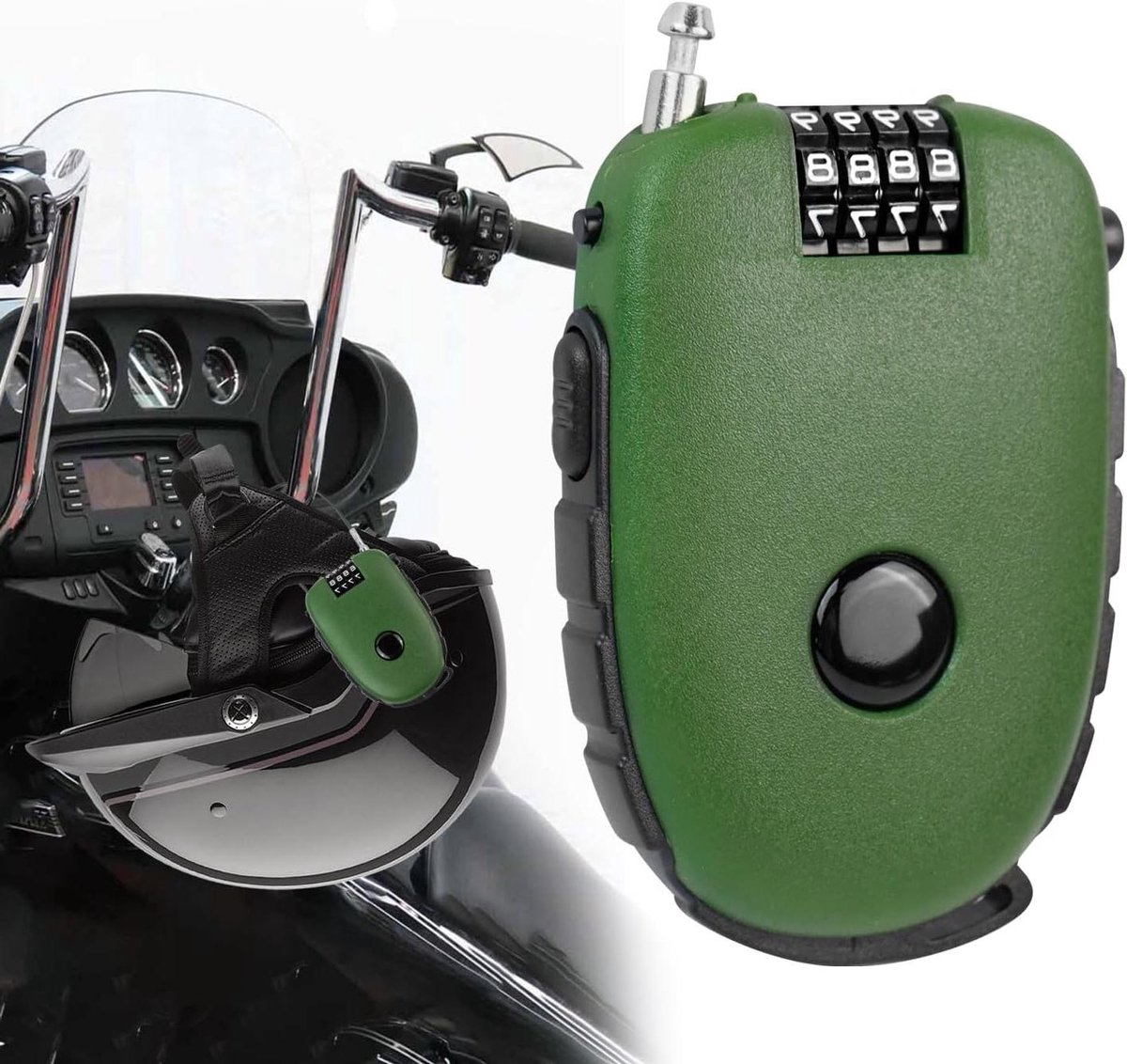 Allecto Plus - Cijferslot voor Bagage en Fietsen Draagbaar Kofferslot Mini Hangslot Kastslot Koffersloten met Uittrekbare Draad Groene Hangsloten Rugzakslot 1 Stuk