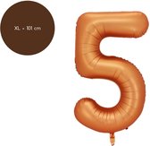 Ballons numérotés Fienosa - Chiffre 5 - Oranje - Couleur - 101 cm - XL Groot - Ballon à hélium - Ballon d'anniversaire - Décoration d'anniversaire