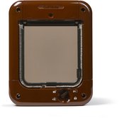 Cat Mate Microchip Kattenluik met 4-standenslot - 24,6 cm x 19,7 cm - Enkel of meervoudig glas, houten en UPVC/metalen deuren, wanden - Bruin 360B