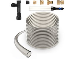 Aquariumstofzuiger, Grindreiniger, 7,6 meter Pvc-Slang, Aquariumstofzuiger, Sifonreiniger met 3 Messing Adapters voor Het Reinigen van Grind en Zand In Het Aquarium, Geen Elektriciteit Nodig