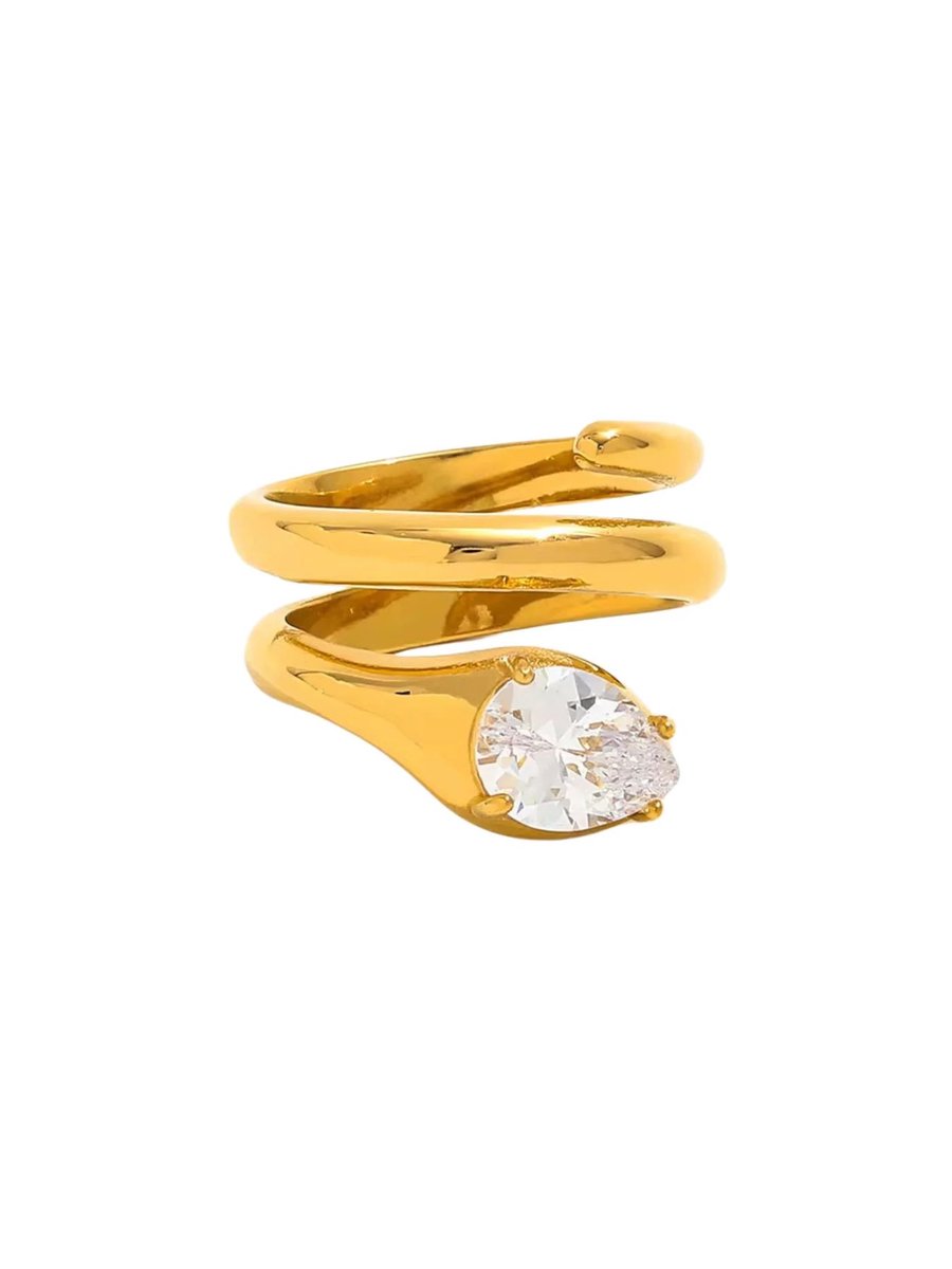 Cliste Couture - HYBRID RING met 18K Gold Plating - Stijlvolle en Duurzame Ring - Sieraden - Vrouwen Ring - Goudkleurig