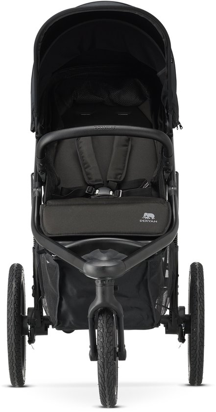 Deryan Bolt hardloop kinderwagen - Jogging buggy - Muggennet - Zwart